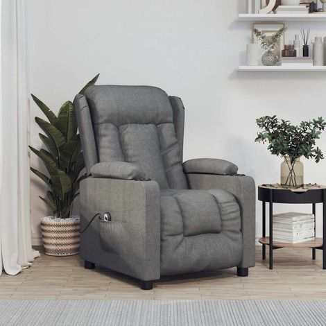 vidaXL Poltrona Elettrica Reclinabile Grigio Scuro in Tessuto
