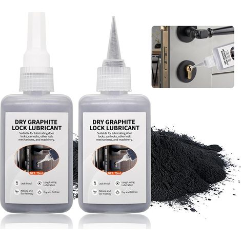 Lubrifiant Serrure 70ml x 2, Poudre Graphite, Graphite Serrure (1/5)