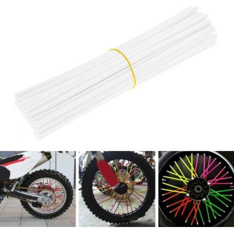 Dekorative Speichenkappen für 72 Fahrräder, universelle Speichenschutzhüllen für Mountainbikes und Hybridräder, Weiß, 72-teiliges Set (1/5)