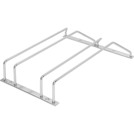 Porte-verres à pied double rangée en acier inoxydable, support suspendu pour verres à pied sous les armoires (1/5)