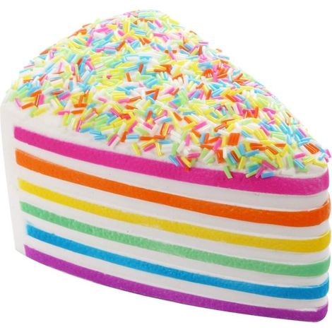 Quetschspielzeug Kuchen Langsam aufsteigend Kawaii Regenbogen Squishy Anti-Stress