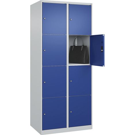 C+P, Vestiaire à 4 casiers Classic PLUS, 2 compartiments, gris