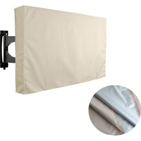 Funda para TV de tela Oxford beige Crezuo-Crezuo