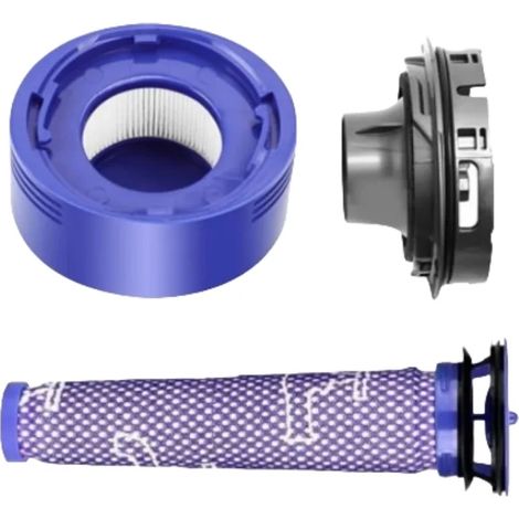 (3 pièces) Convient aux aspirateurs V7 et V8 : préfiltre et postfiltre de rechange, couvercle inférieur, joint d'étanchéité supérieur fixe, accessoires anti-poussière (1/4)