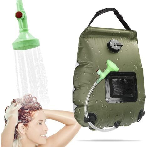 HOXILEELEO - Sac de douche solaire portable de 20 L pour l'extérieur, idéal pour le camping et la randonnée. Douche de piscine avec pommeau et interrupteur marche/arrêt. (1/5)