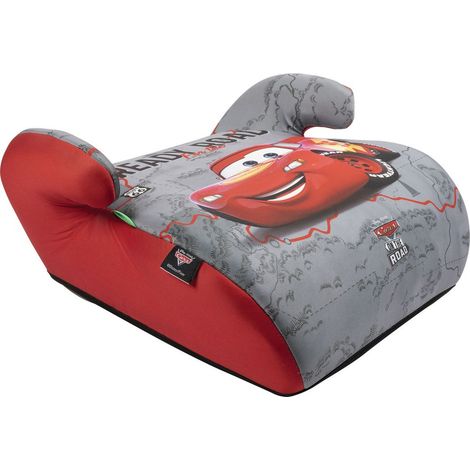 Disney Seggiolino Alzabimbo Cars per la sicurezza dei bambini con altezza da 125 a 150 cm con grafiche di Saetta McQueen su fondo grigio,alzatina auto, rialzo, seduta per bambini (1/5)