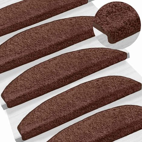 Maison Exclusive - Tappetini per scale autoadesivi Semicircolare 15 pcs Marrone