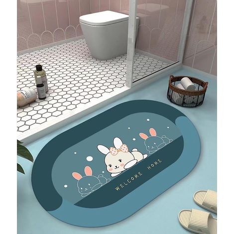 Wekity Weiche Kieselgur-Schlamm-Absorptionsmatte, rutschfest, Badezimmer-Fußmatte, schnelltrocknend, rutschfest, 27,6 (1/5)