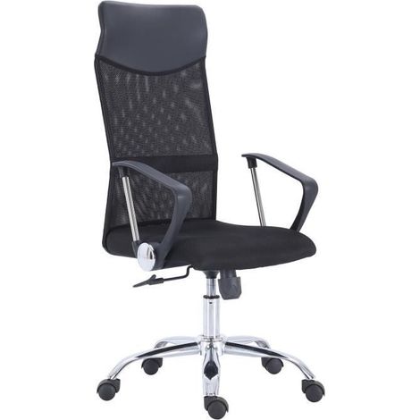 Fauteuil pivotant réglable en hauteur coloris noir , Largeur 60 cm x Profondeur 60 cm x hauteur 112 - 122 cm - JUANIO (1/3)