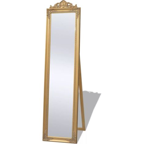 Espejo de pie estilo barroco 160 x 40 cm dorado DEC022663