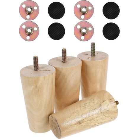 Pieds de meubles en bois de rechange, pieds de chaise coniques en bois, adaptés aux projets de bricolage et aux réparations de bureau à domicile. (1/5)