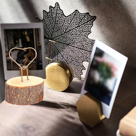 10 Attaches Photos en Bois Naturel Rétro pour Décor Murale et Notes - Cœur avec Écorce (1/5)