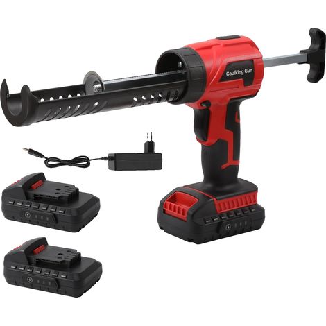 Pistolet à mastic sans fil, réglable sur 4 vitesses, poussée de 300 kg, 2 batteries (1/2)