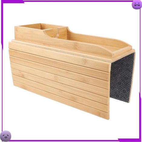 Plateau d'accoudoir de canapé - Modèle pliable en bambou - Antidérapant - Porte-gobelet - Léger et portable (1/4)