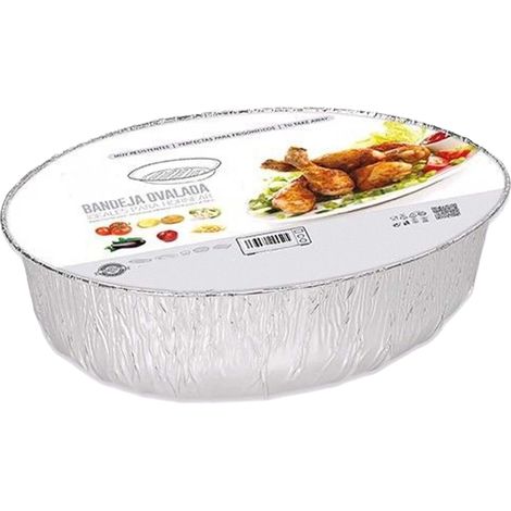 Bandejas planas de aluminio resistente, versátiles para cocinar y servir, 27,3 x 22,6 x 7,6 cm, 32 unidades. (1/2)