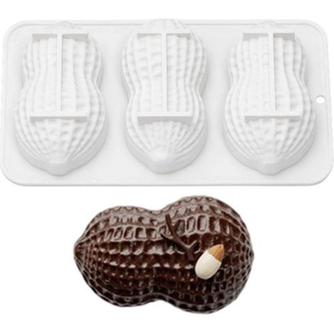 Moule à gâteau en silicone à 3 cavités en forme de cacahuète – Moule décoratif résistant aux hautes températures (1/5)