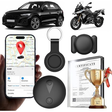Traceur GPS Voiture, Compatible avec l'application Intégrée (iOS et Android), Balise de Localisation Intelligente en Temps Réel avec Couverture Mondiale, sans Frais Mensuels ni Abonnement