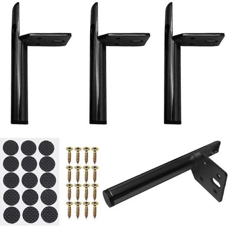 Verstellbare Möbelfüße, 4 Stück, 13 cm (5 Zoll), Metall-Tischbeine, Sofafüße, schwarze Möbelfüße für Sofa, Schreibtisch, Schrank, Tisch (Glänzend Grau) (Farbe: 13 cm, Glänzend Grau)