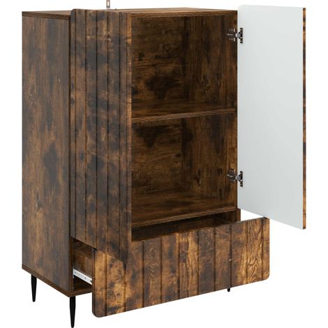 Sideboard/Anrichte/Buffet Geräucherte Eiche 66 x 34,5 x 97 cm Holzwerkstoff LXWW568536 (1/5)