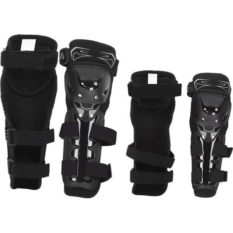 Set aus 4 reflektierenden Knie- und Ellbogenprotektoren für Motorräder, mit Sturzschutz und Isolierung. (1/5)