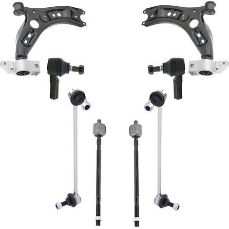 KIT BRACCIO OSCILLANTE 8 PEZZI COMPATIBILE CON SKODA SUPERB II Familiare (3T5) 2.0 TDI 1 / Kit Sospensione Completo OE/OEM / Bracci Oscillanti + Testine Sterzo / Sostituzione Diretta OEM