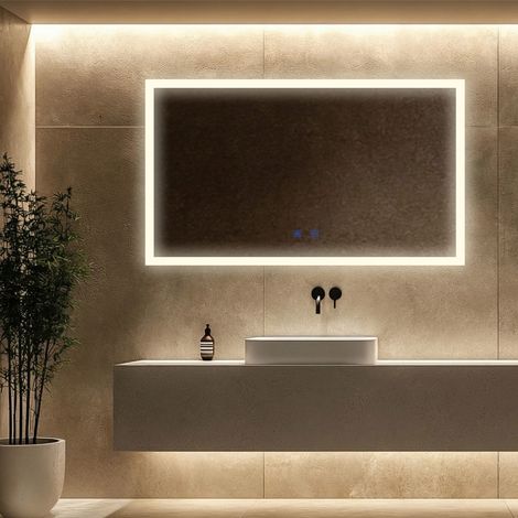 MAERTS-E 1200x700mm LED Bathroom Mirror with Demister Touch Control IP44 (1/5)