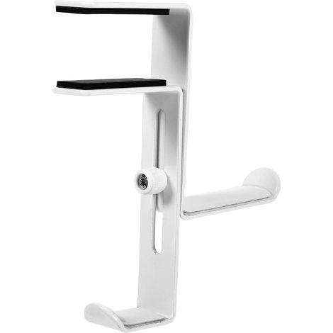 Support de Casque en Métal Blanc Crochet Ajustable Bureau Résistant à L'usure pour Organisation Bureau et Accessoires de Jeu (1/5)