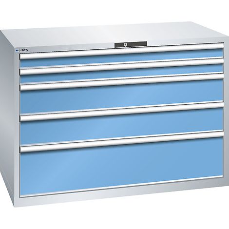 LISTA, Armoire à tiroirs avec 5 tiroirs, l x p x h 1431 x 725 x (1/5)