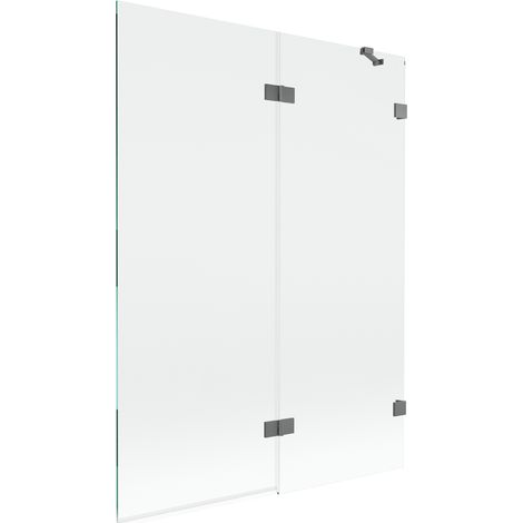 Paroi de baignoire Mexen Lunar 2 volets droite 130 x 150 cm, transparent, gun metal - 897-130-100-95-00-P (1/5)