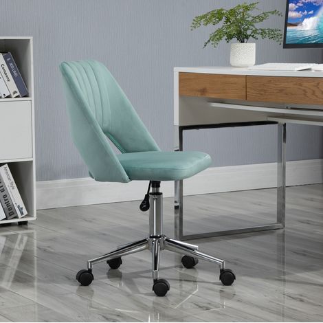 MEUBLIV Chaise de bureau 49 x 60 x 79-91 cm verte – pivotante, réglable, sans accoudoirs (1/5)