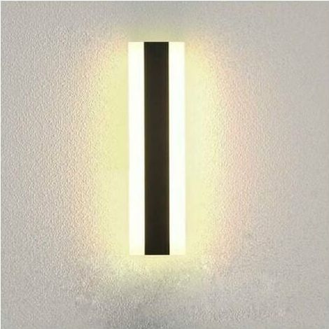 LED Long Wall Lamp Villa Wall Lamp Villa Porch Outdoor Sconce IP65 Waterproof Wall Sconces Black Long Light Strip Aluminum Outdoor Wall Sconce-30CM, Warm Light (1/5)