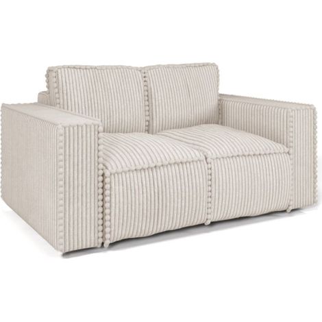 Sofa Designersofa 2-Sitzer VAJANA Stoff Tilia Creme (1/3)