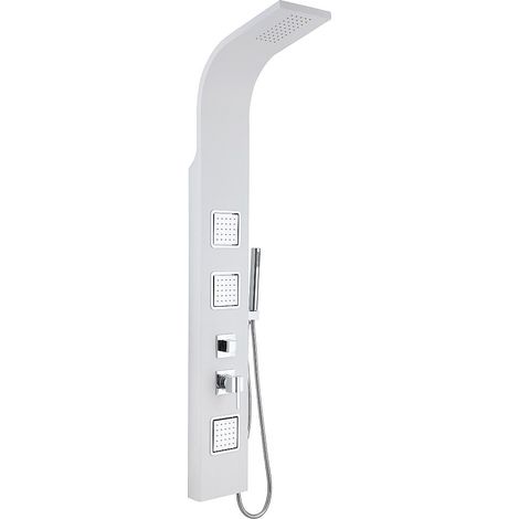 Colonne de douche hydromassante - Blanc mat - 20 x 150 cm - TYRA (1/4)