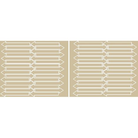 Adesivi a forma di freccia 10x2 cm, 60 pezzi, beige opaco