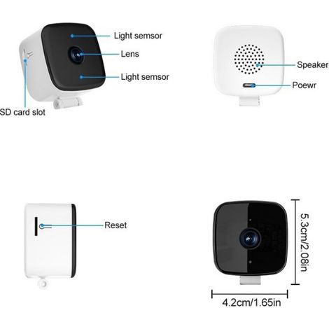Caméra De Surveillance - 1080p - Vision Nocturne IA - Fixation Fenêtre - Carte Mémoire 16 Go Incluse - IP66 (1/5)