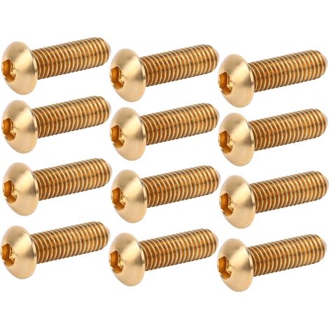 Lot de 50 vis à tête hexagonale creuse M6x20 en cuivre, fixations rondes pour outillage industriel (1/5)