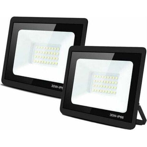 Aiperq Lot de 2 Projecteurs LED Blanc Froid 30W Extérieur, Projecteur à LED étanche IP66 pour Jardin Projecteur Extérieur LED