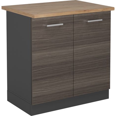 Mobile lavello cucina R-Line, Grigio nobile, 80 cm , PL Rovere, Vicco