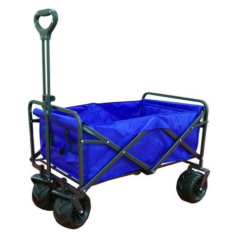 Amicasa Carrello Spiaggia Amicasa Telescopico Ruote Larghe Portata 80 Kg Nero