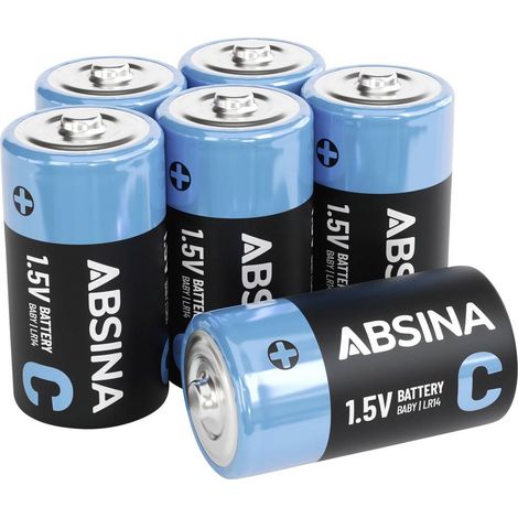 Absina Batteria 1/2 Torcia (C) Alcalina/manganese 6000 mAh 9 V 6 pz.