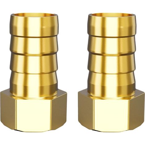 Lot de 2 Raccords Cannelés en Laiton 19 mm Filetage Intérieur 3 4 Pouce Hexagonal pour Pompe et Irrigation (1/5)