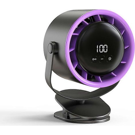 Ventilateur de bureau multifonction intelligent à double flux d'air, avec pince, chargement USB et circulation d'air réglable multi-angles. (1/5)