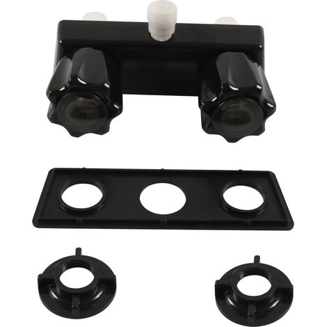 Ortviai Robinetterie de douche pour camping-car – Valve mélangeuse 4" avec double commande, noir