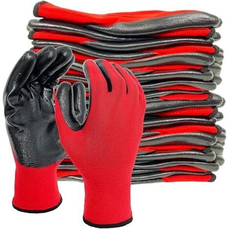 Gants de travail enduits de nitrile, résistance supérieure à l'huile avec adhérence pour hommes et femmes, automobile, jardinage, mécanique (1/5)