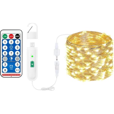 Guirlande Lumineuse, 20 LED, 2 m, Piles, IP65 Étanche, Minuterie, Lumière Multicolore, Décor Noël Mariage Fête, Jardin, Terrasse, Extérieur, Balcon, Patio (1/5)