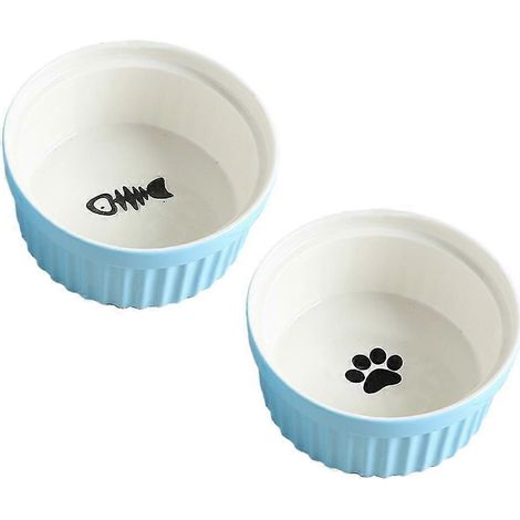 2er-Set Keramik-Katzennäpfe, Futter- und Wassernapf für Kätzchen (1/5)