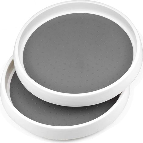 Étagère À Épices Rotative - 2 Niveaux - 360° Pivotante - Surface Antidérapante - En Polypropylène PP - Pour Cuisine - 1 Pièce (1/5)