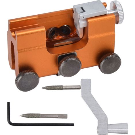 Affûteur de chaîne de tronçonneuse portable à manivelle pour bûcheron et jardinier, jaune