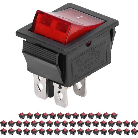 50 interrupteurs à bascule miniatures en laiton à 4 broches et 2 positions, pour bateaux, haute intensité 125/250 V. (1/5)