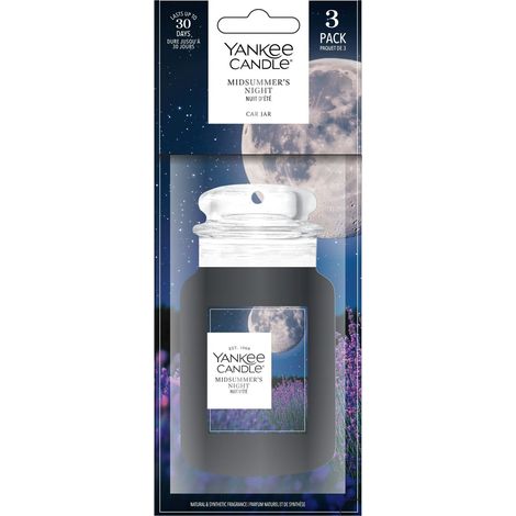 YANKEE CANDLE Car Jar Profumo per auto bonus Midsummer's Night 3x15g